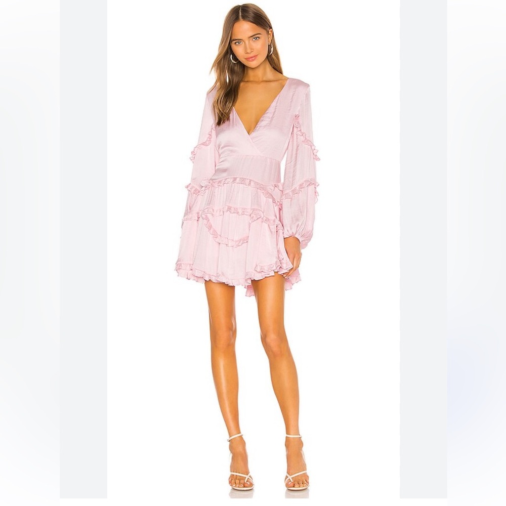 Bardot Pink Long Sleeve Dress